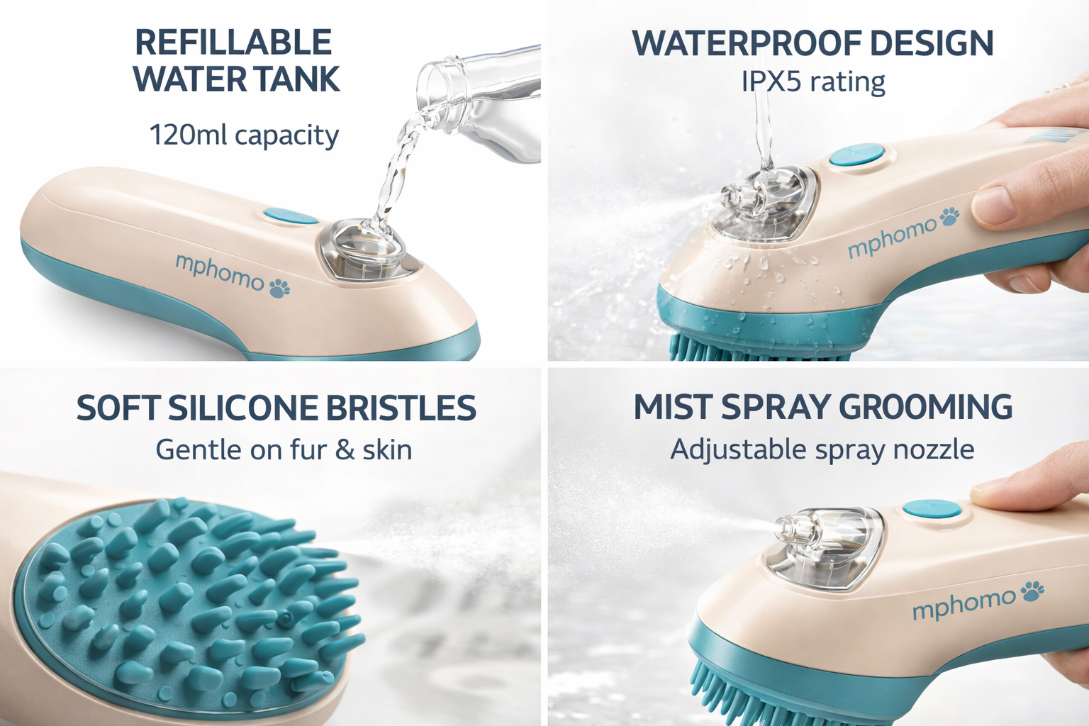 🐾 Mphomo MistCare Grooming Spray Brush